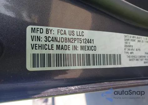 2023 Jeep Compass Altitude 4X4 z USA, uszkodzony, nr VIN 3C4NJDBN2PT512441